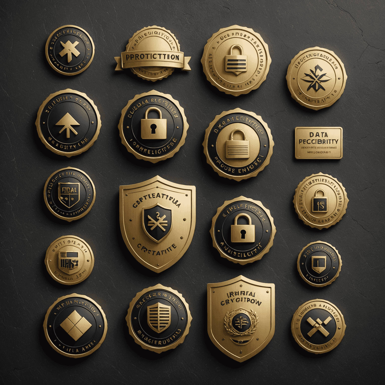 Visual representation of data protection measures including encryption, security audits, limited access, and compliance badges