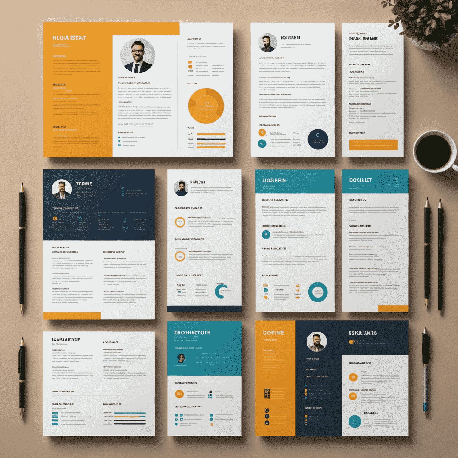 Infographic showing modern resume layouts, vibrant color schemes, and innovative design elements representing the latest resume trends for 2024